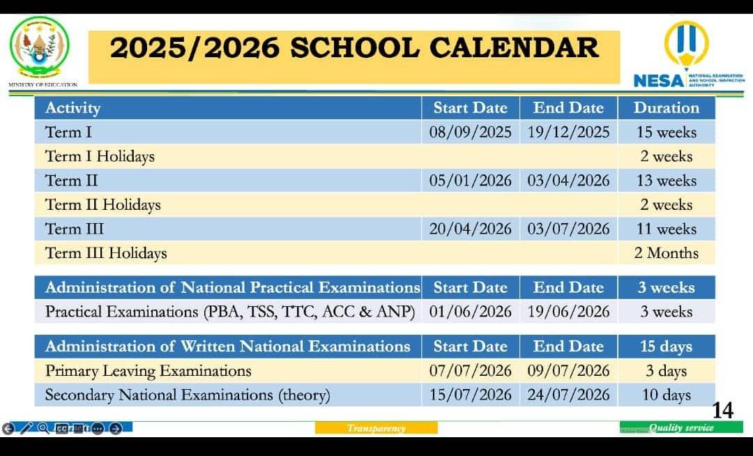 2025 - 2026 SCHOOL CALENDAR